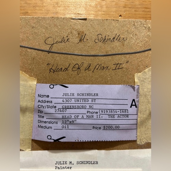 Vintage oil painting titled Head of a Man ll, Head of an Actor. - Picture 4 of 9